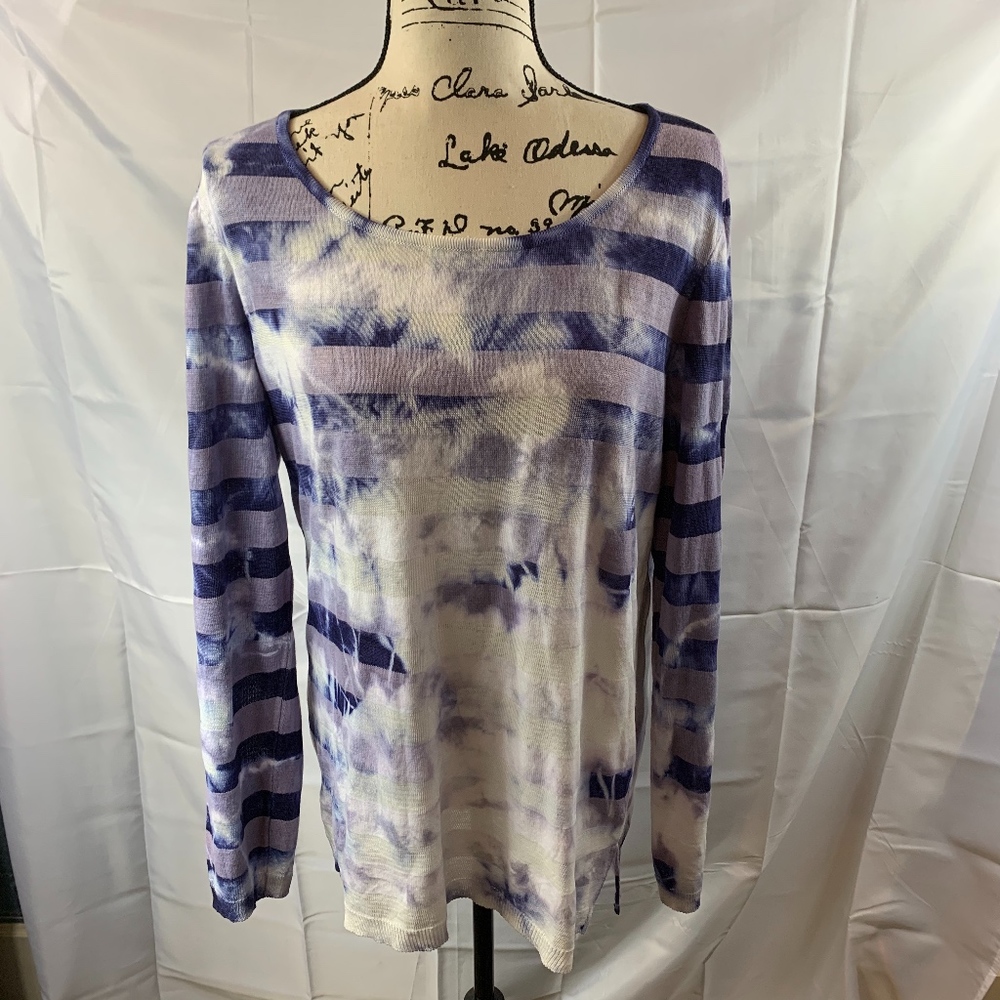 Siberian Long Sleeve Tie Dye Striped Top